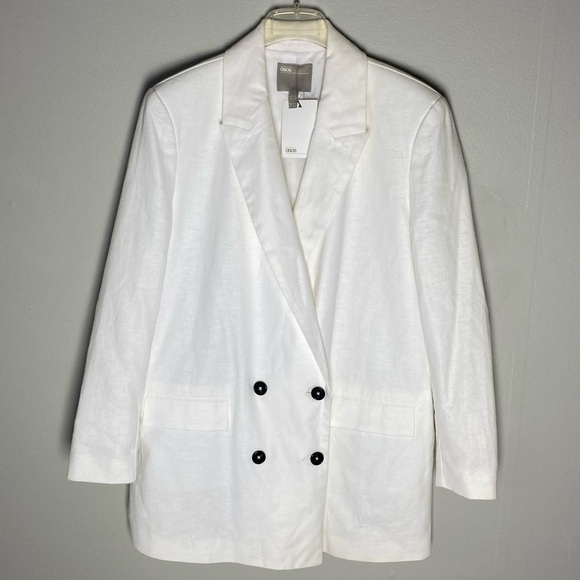 ASOS Jackets & Blazers - ASOS White Linen Blazer – Size 12 – NWT – Lightweight Summer Layer